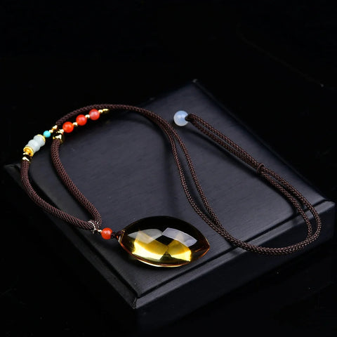 Yellow Citrine Quartz Pendant-ToShay.org