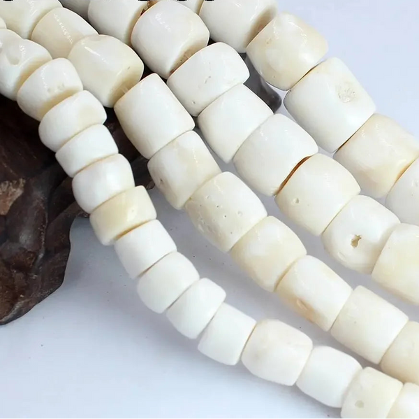 White Coral Rondelle Beads-ToShay.org