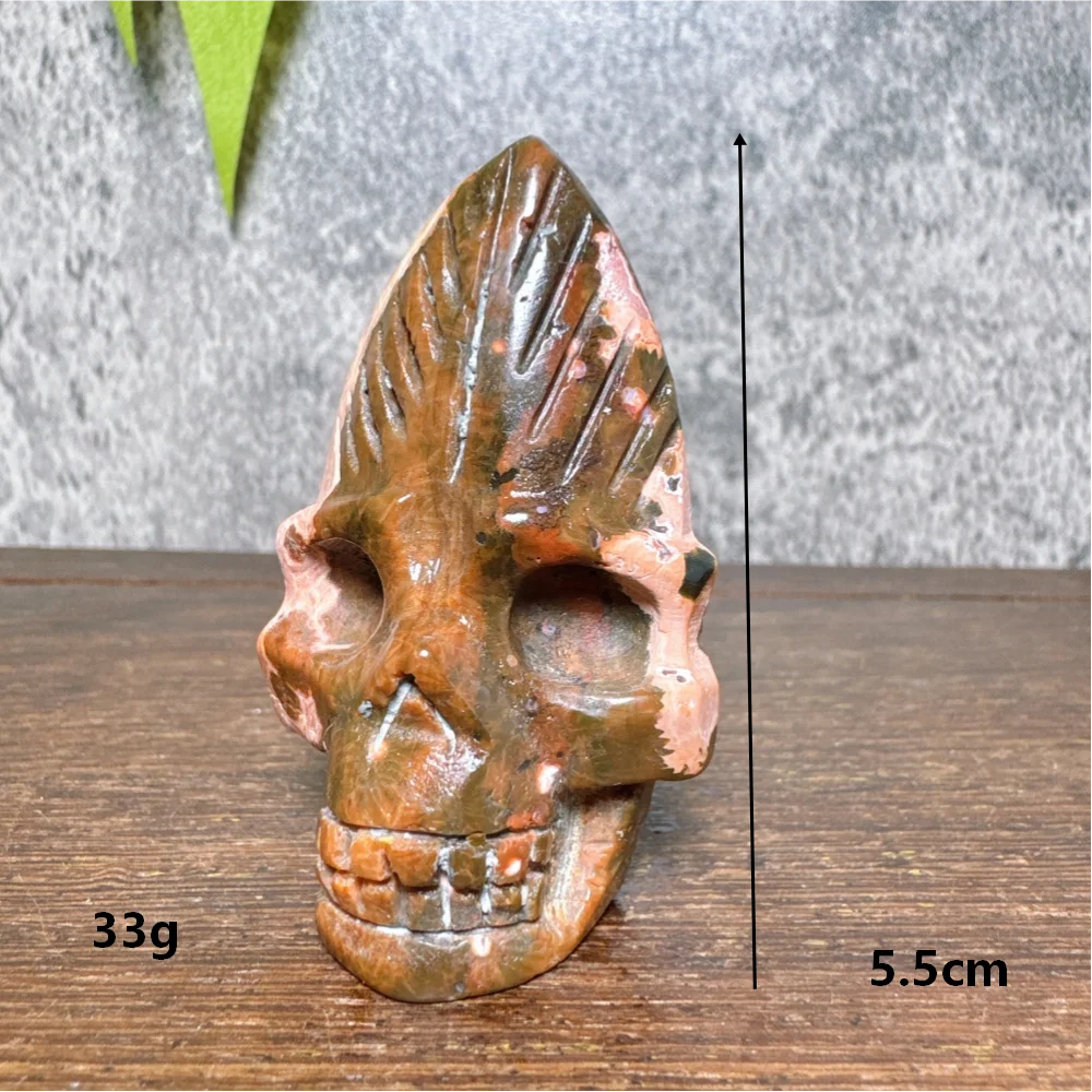 Ocean Jasper Feather Skull-ToShay.org
