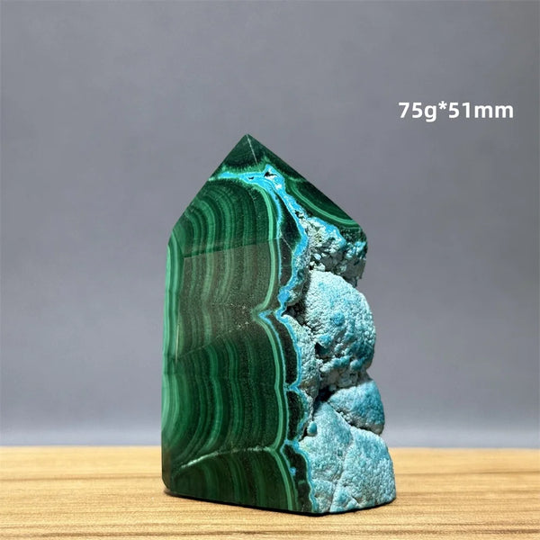 Blue Chrysocolla Malachite Point-ToShay.org