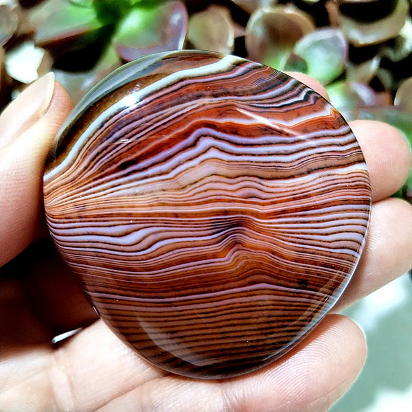 Red Flower Agate Palm Stone-ToShay.org