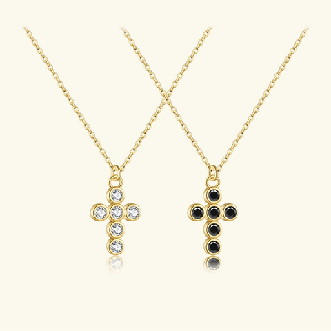 Gold Diamond Cross Necklace-ToShay.org