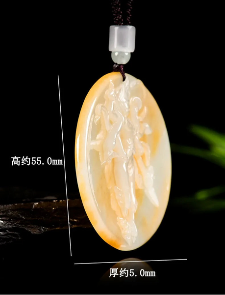 Yellow Jade Nezha Pendant-ToShay.org