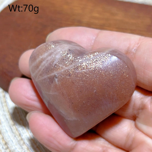 Orange Peach Moonstone Heart-ToShay.org