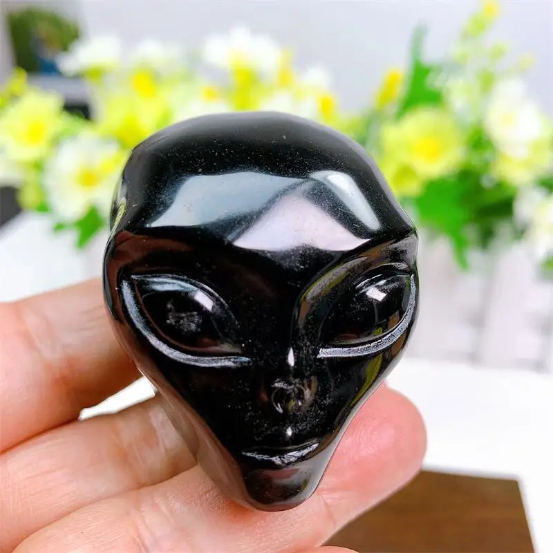 Black Obsidian Alien Skull-ToShay.org