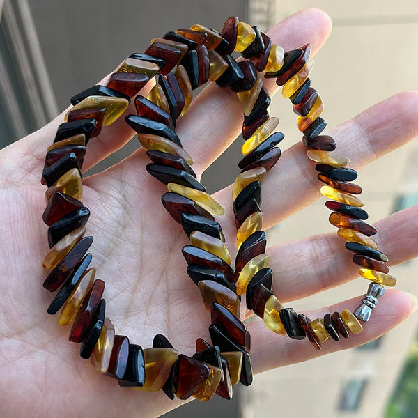 Yellow Amber Bead Necklace-ToShay.org