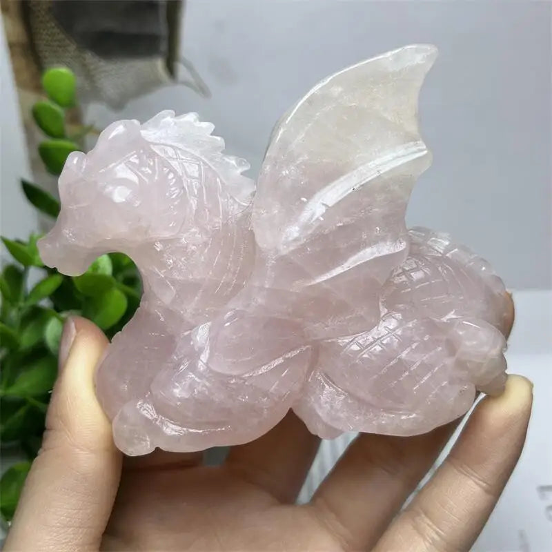 Pink Rose Quartz Dragon-ToShay.org