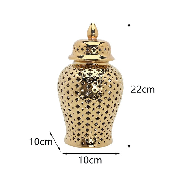 Gold Pierced Ceramic Vase-ToShay.org