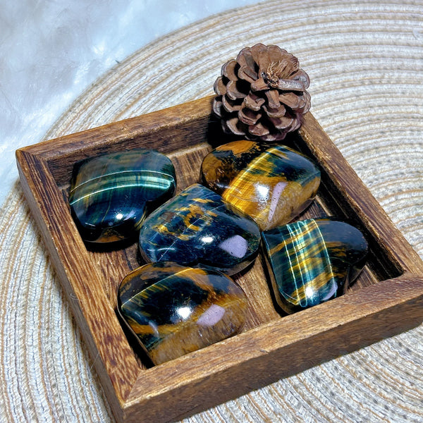 Yellow Blue Tiger Eye Heart-ToShay.org