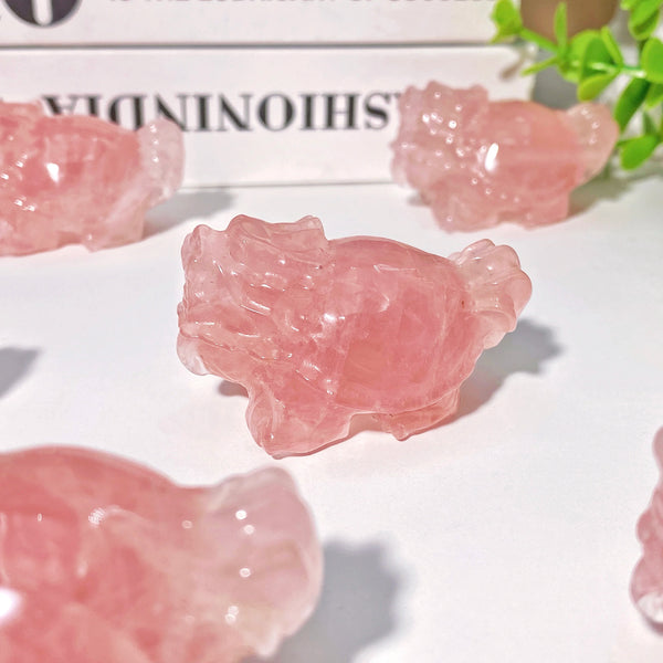 Pink Rose Quartz Dragon Turtle-ToShay.org