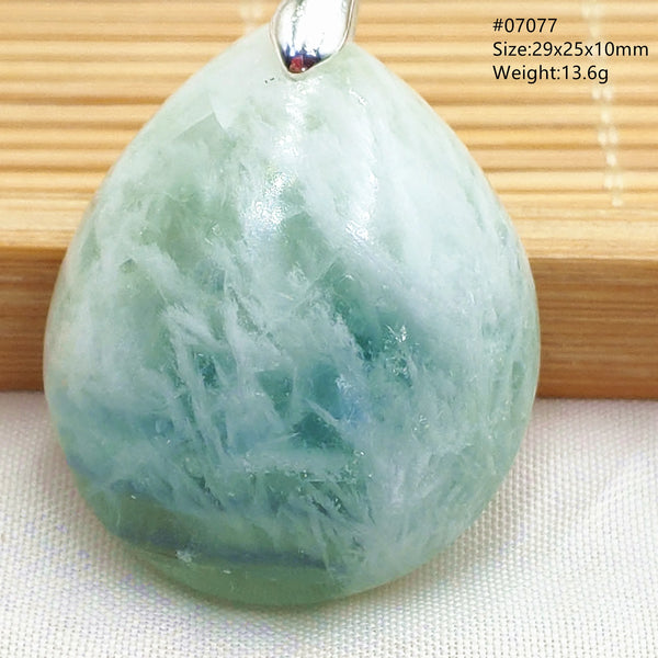 Green Feather Fluorite Pendant-ToShay.org