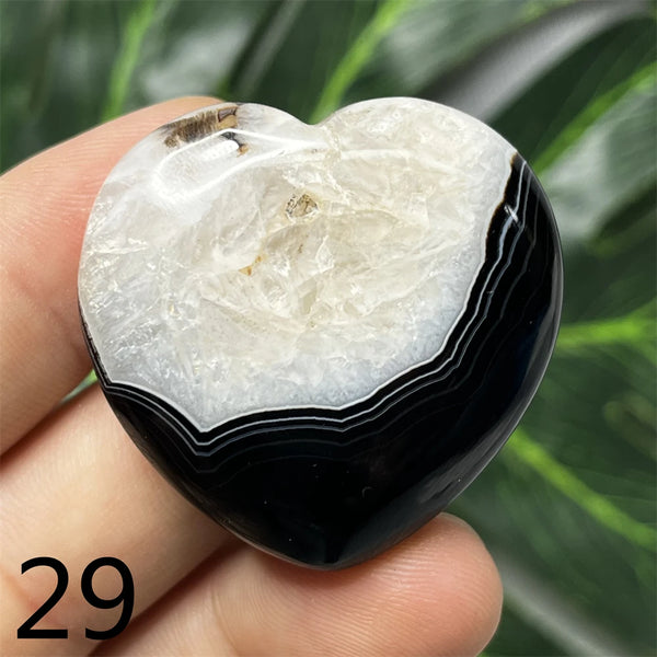 Black Agate Geode Heart-ToShay.org