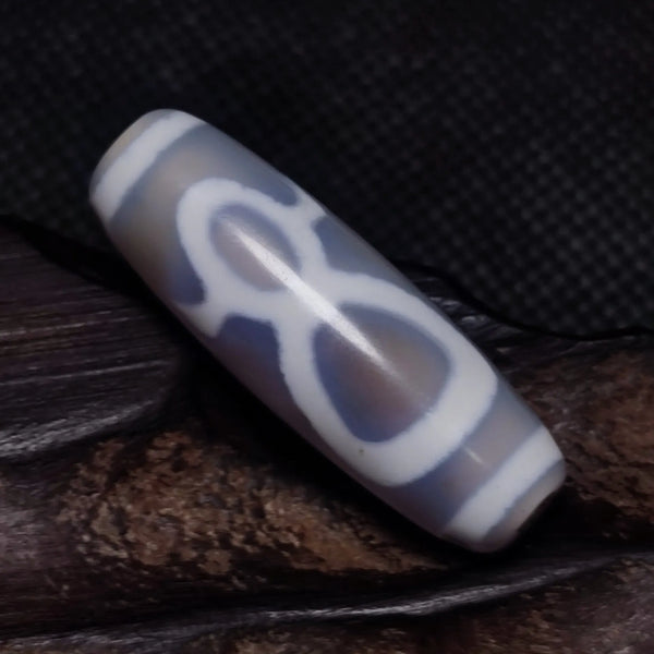 Grey Jade Agate Dzi Beads-ToShay.org
