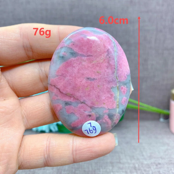 Pink Rhodonite Palm Stones-ToShay.org