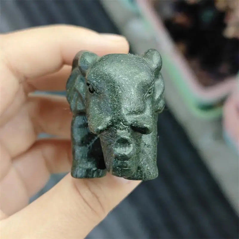 Green Jade Quartz Elephant-ToShay.org