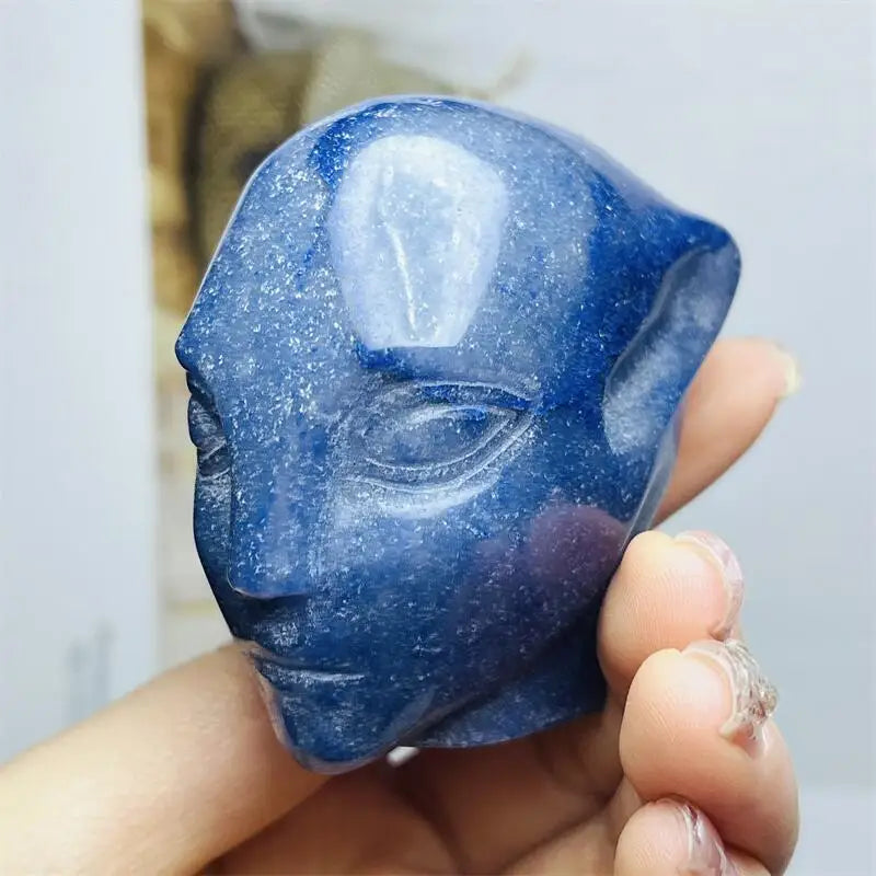 Blue Aventurine Alien Skull-ToShay.org