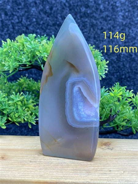 Blue Agate Geode Flame-ToShay.org