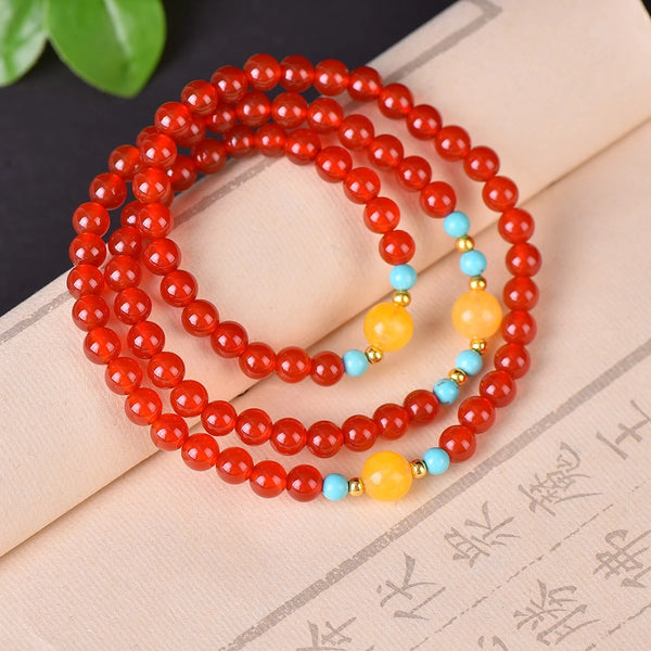 Red Agate Wrap Bracelet-ToShay.org