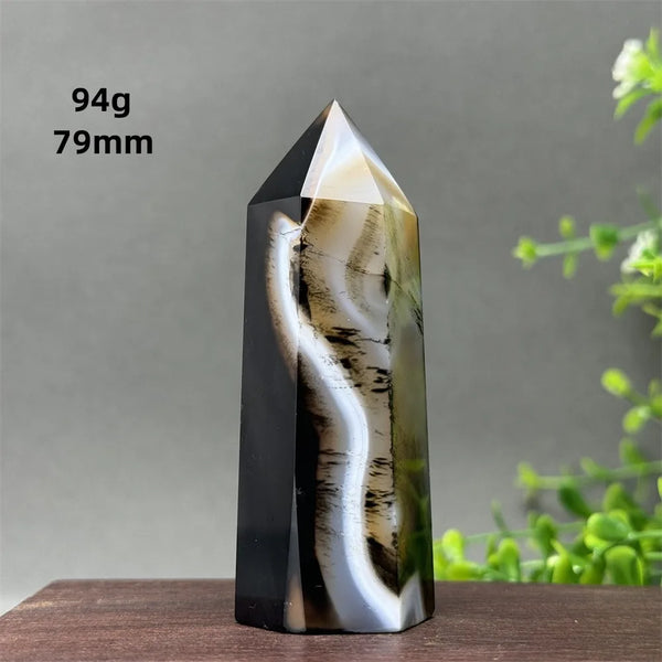 Black Red Agate Stripe Obelisk-ToShay.org