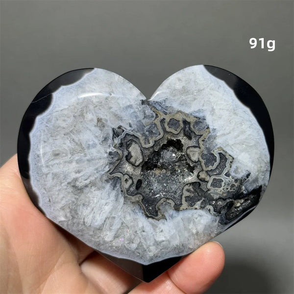 Black Agate Geode Heart-ToShay.org