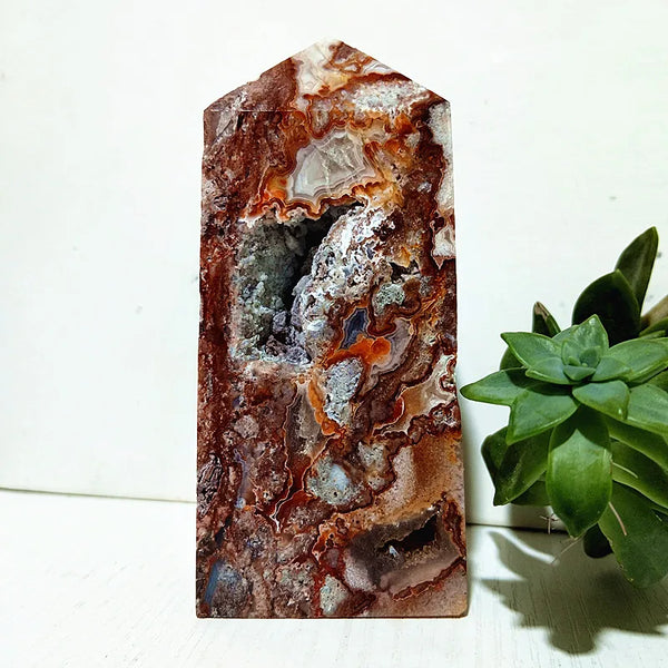 Red Lace Agate Wand Point-ToShay.org