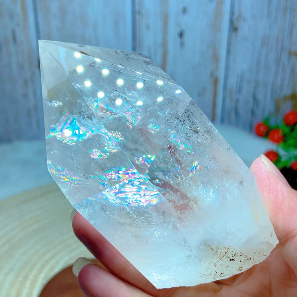 Clear Rainbow Quartz Crystal Tower-ToShay.org