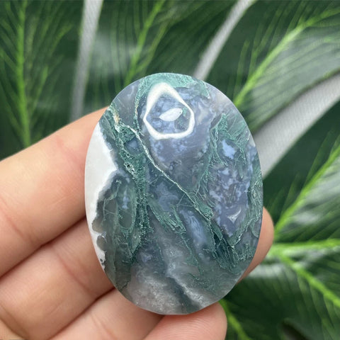 Green Moss Agate Palm Stone-ToShay.org