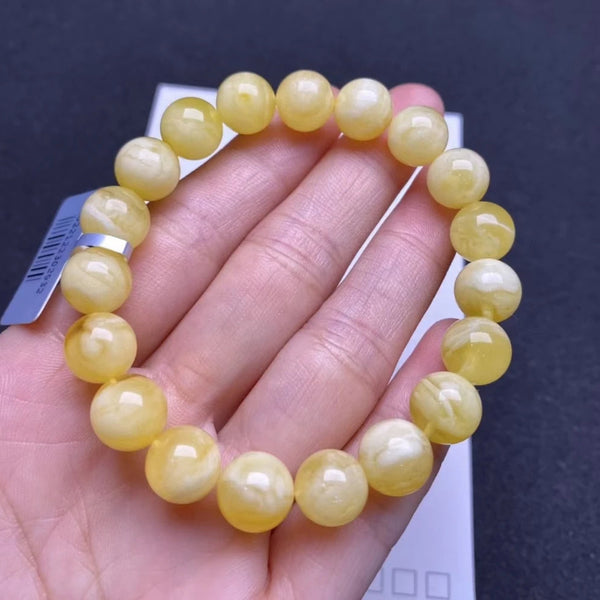 Yellow Amber Bead Bracelet-ToShay.org