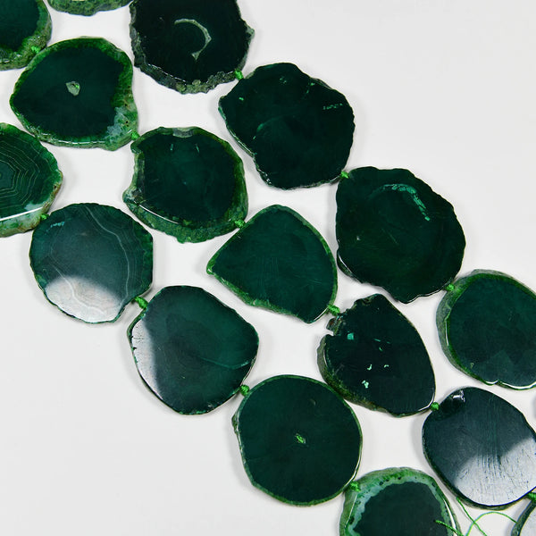 Green Agate Slice Beads-ToShay.org