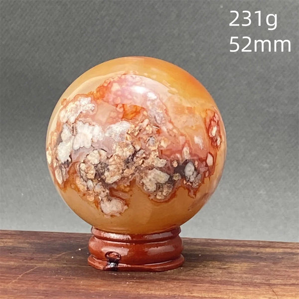 Red Cherry Blossom Agate Ball-ToShay.org