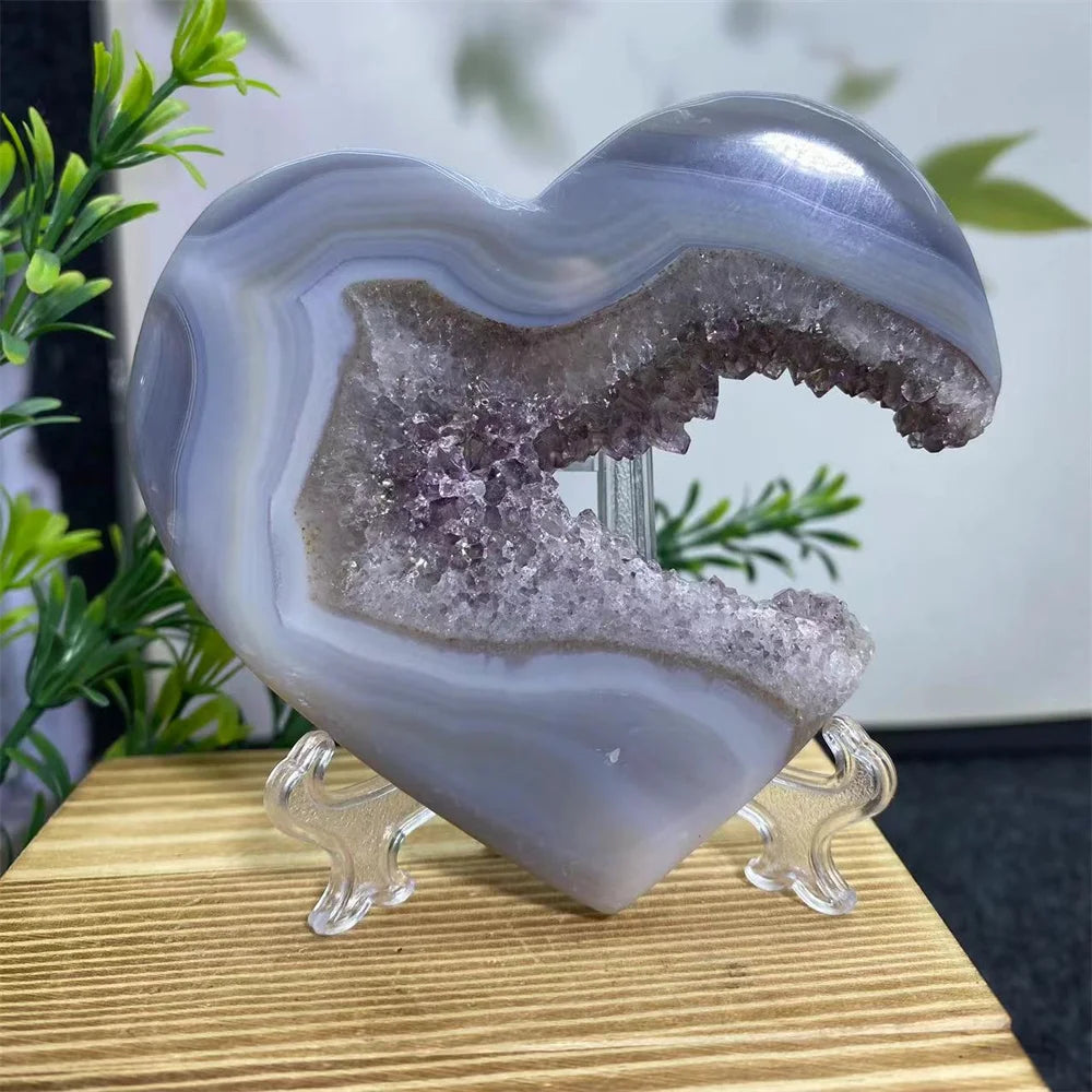 Purple Amethyst Cluster Heart-ToShay.org