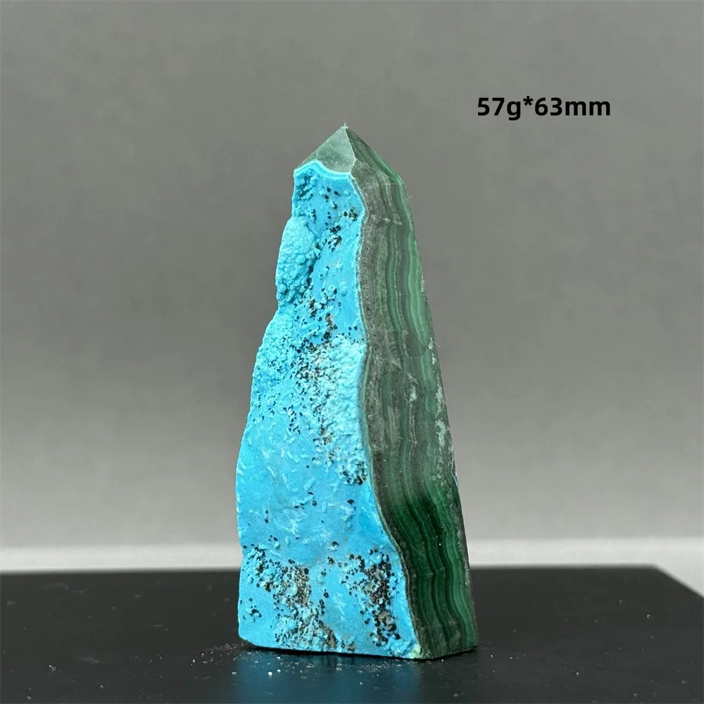 Blue Chrysocolla Malachite Point-ToShay.org