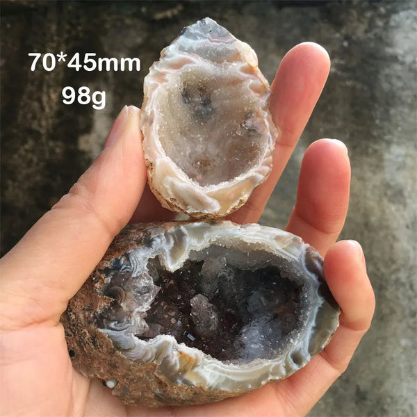 Grey Agate Geode Crystal-ToShay.org