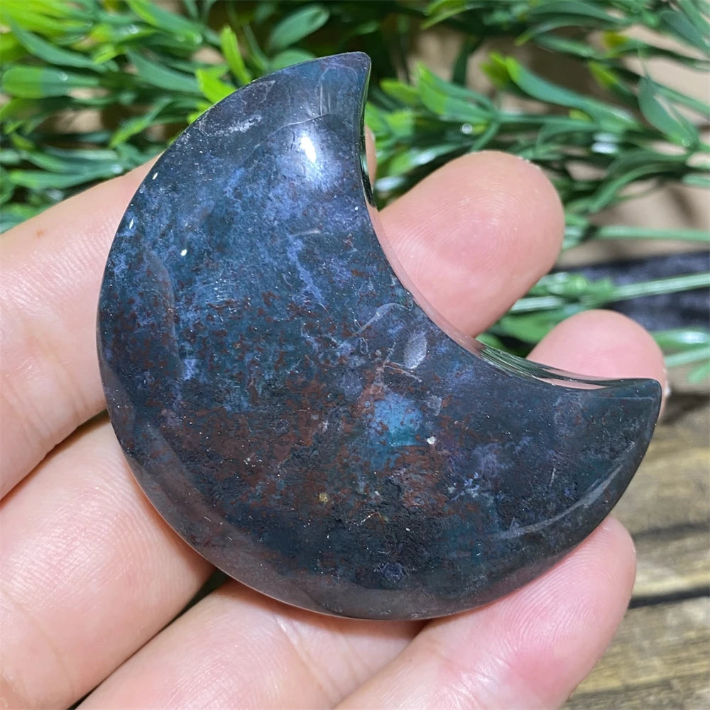 Green Moss Agate Moon-ToShay.org