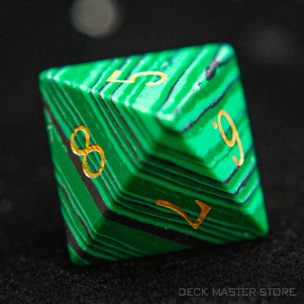 Green Malachite Platonic Solid Dice-ToShay.org