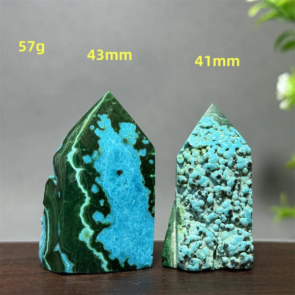 Blue Chrysocolla Malachite Point-ToShay.org