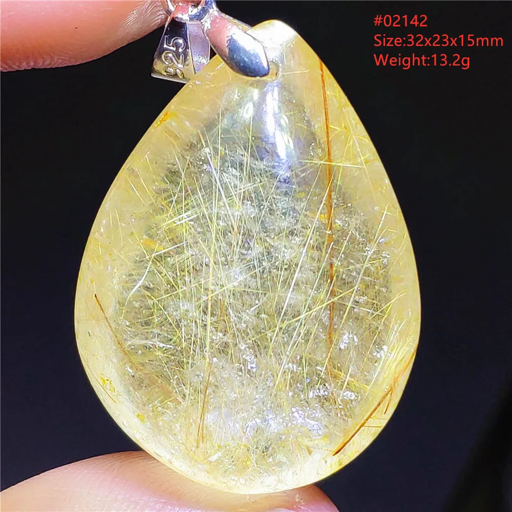 Gold Rutilated Quartz Pendant-ToShay.org