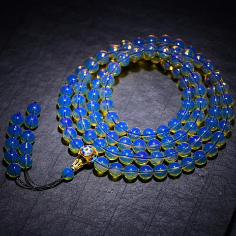 Blue Pearl Amber Prayer Beads-ToShay.org