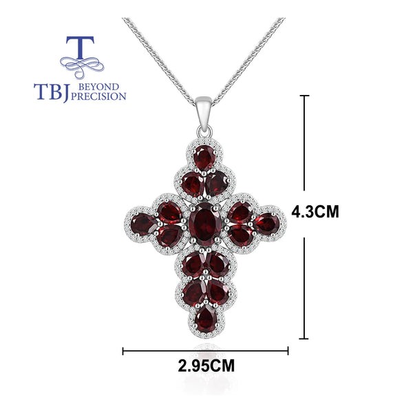 Red Garnet Cross Pendant-ToShay.org