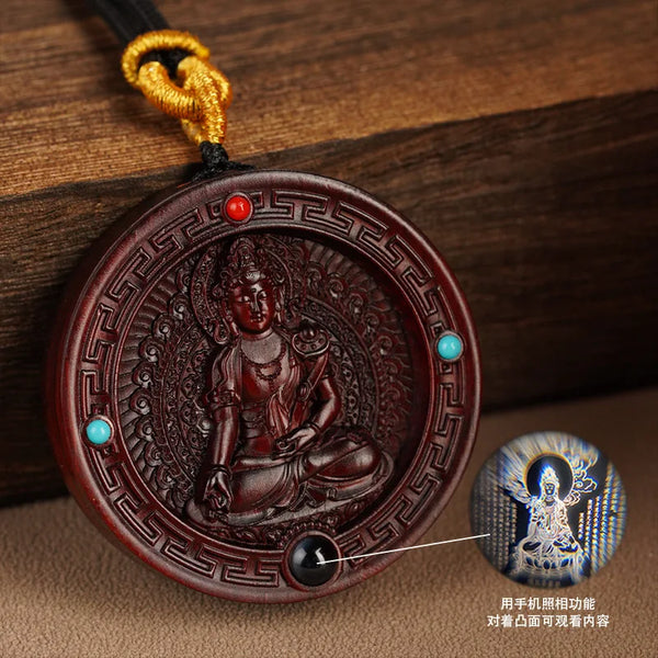 Purple Sandalwood Buddha Pendant-ToShay.org