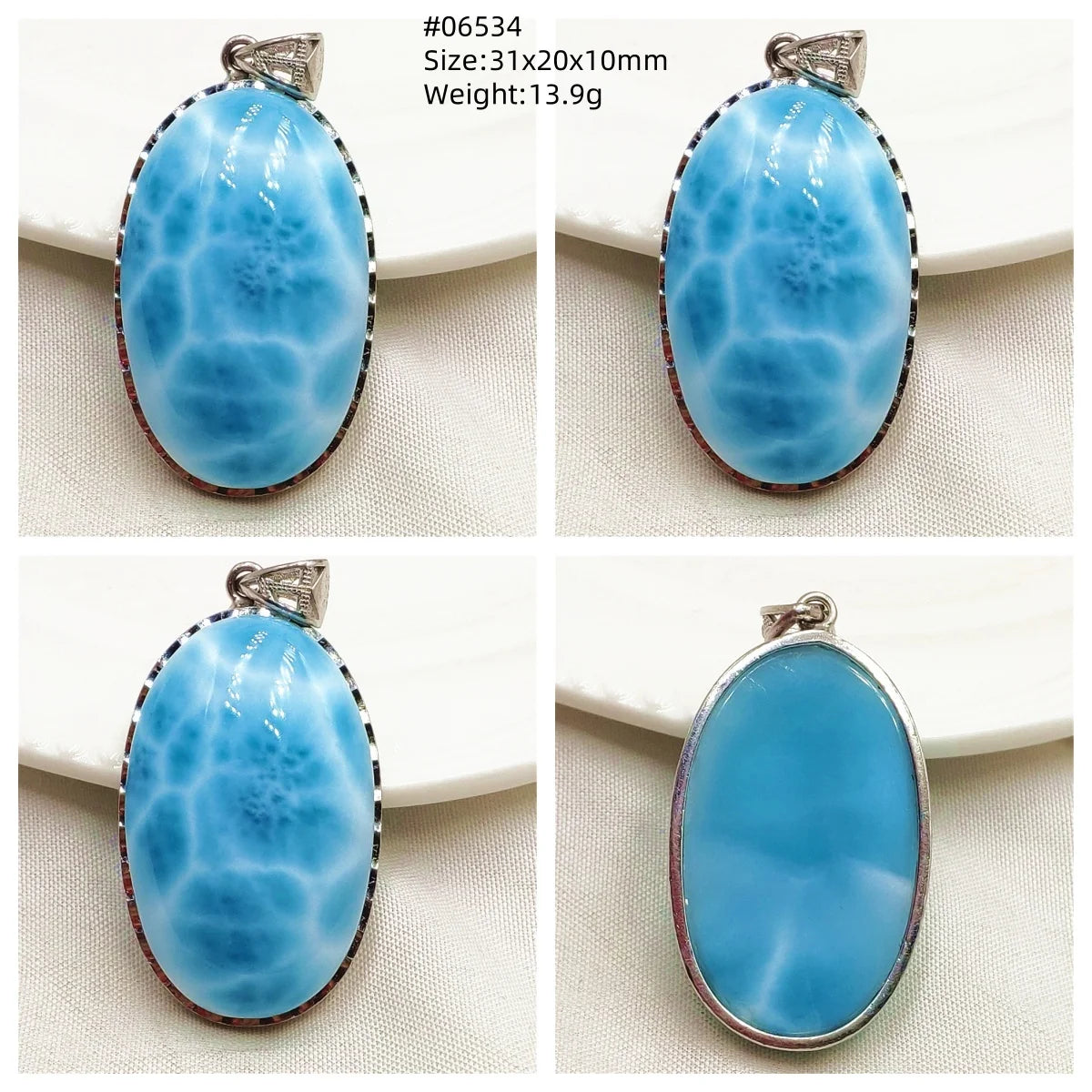 Blue Larimar Pendant-ToShay.org