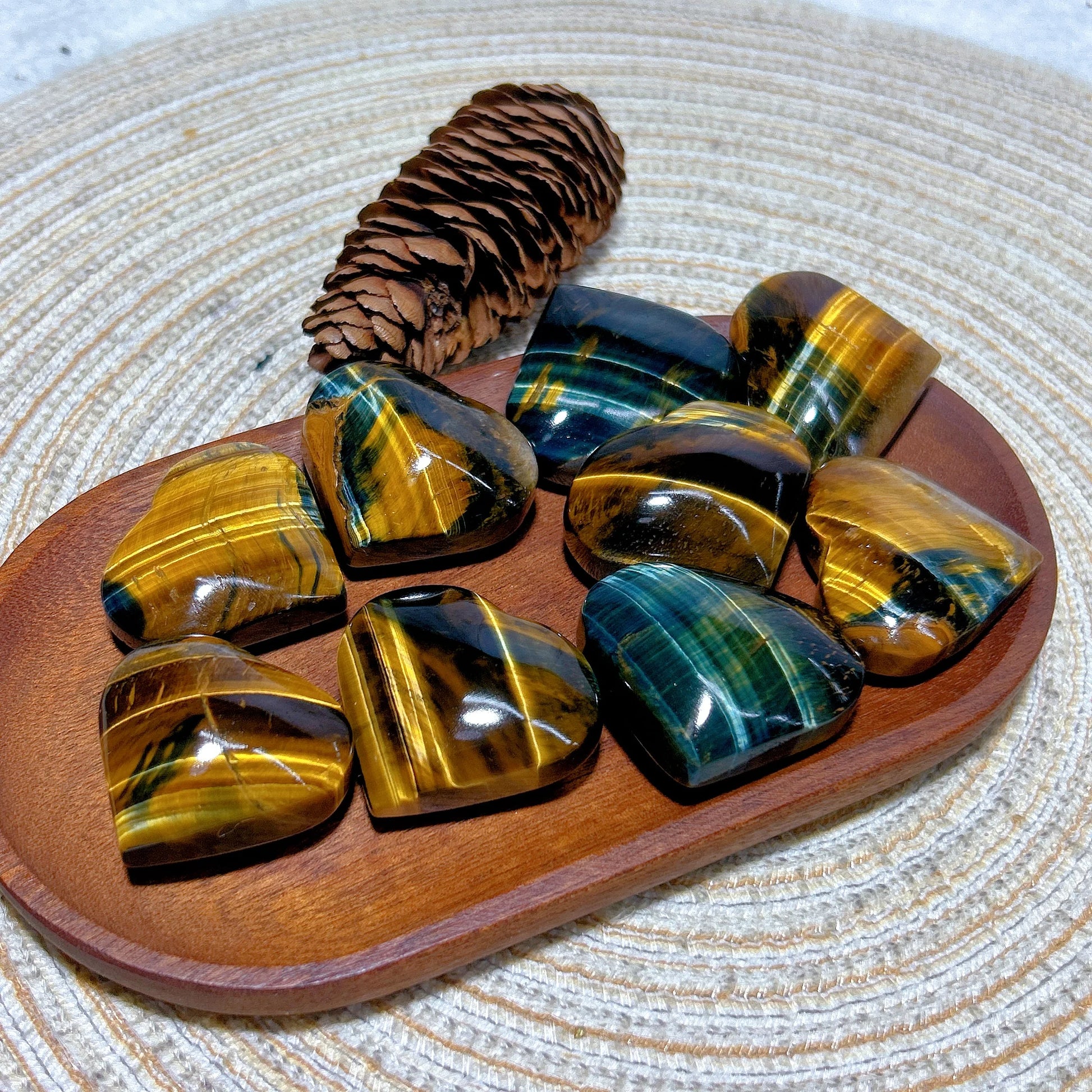 Yellow Blue Tiger Eye Heart-ToShay.org