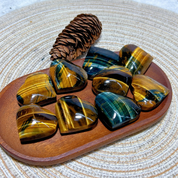 Blue Yellow Tiger Eye Heart-ToShay.org