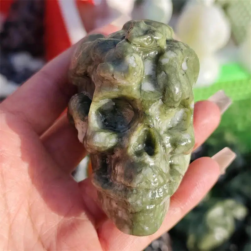 Green Ophiolite Snake Skull-ToShay.org