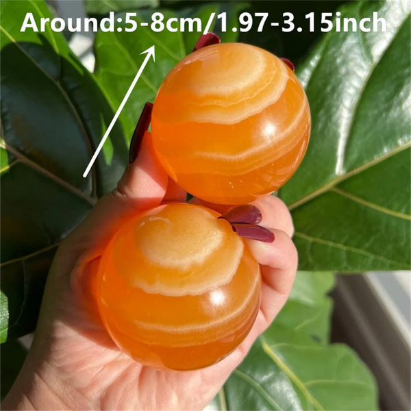 Orange Calcite Crystal Ball-ToShay.org
