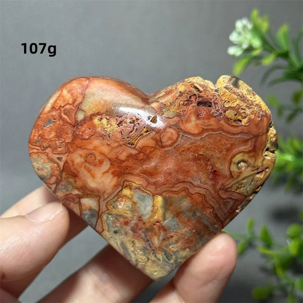 Yellow Crazy Agate Heart-ToShay.org