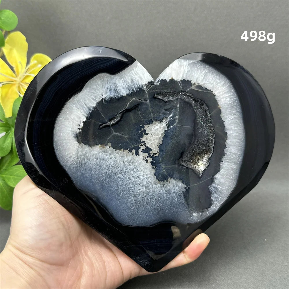 Black Agate Crystal Heart-ToShay.org