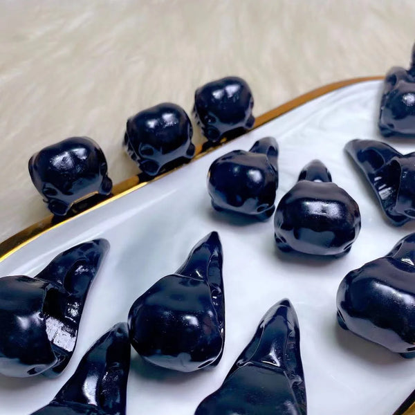 Black Obsidian Raven Skulls-ToShay.org