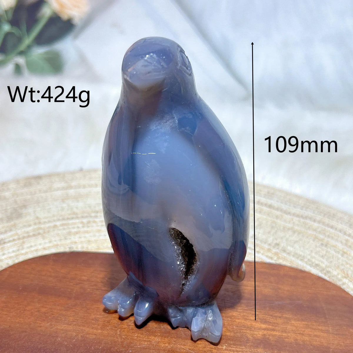 Grey Agate Geode Penguin-ToShay.org
