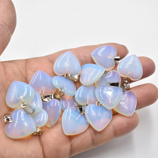 White Opal Stone Hearts-ToShay.org